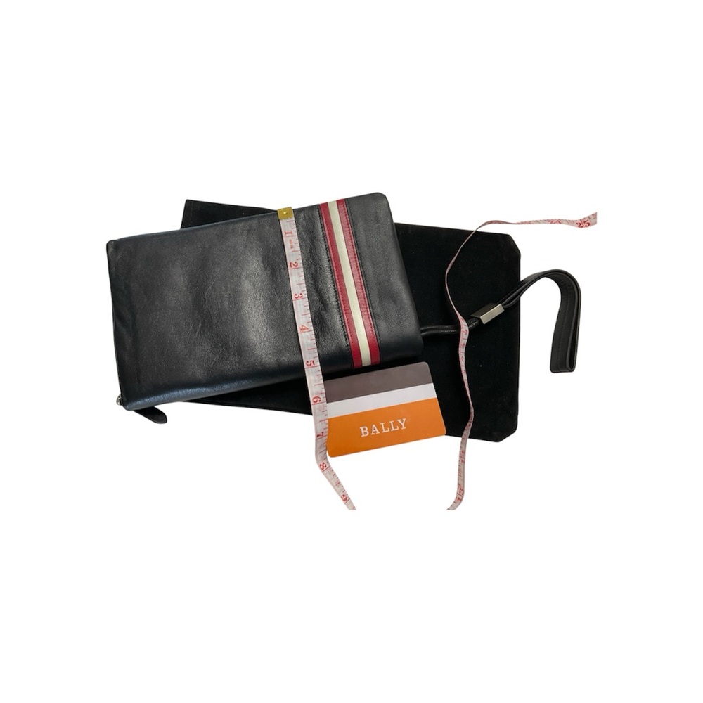 Bally Black Leather Wallet with Red and White Stripes - Picture 5 of 5